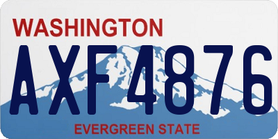 WA license plate AXF4876