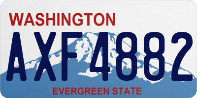 WA license plate AXF4882