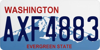 WA license plate AXF4883