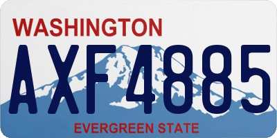 WA license plate AXF4885