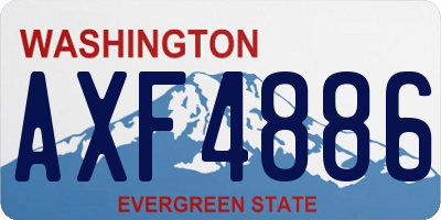 WA license plate AXF4886