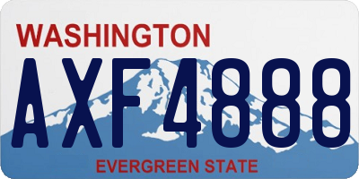 WA license plate AXF4888