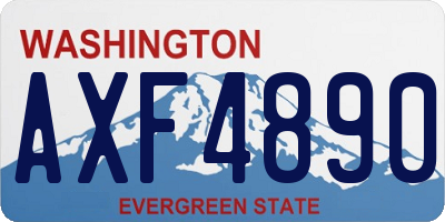 WA license plate AXF4890