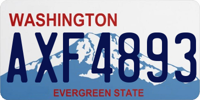 WA license plate AXF4893
