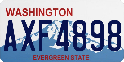 WA license plate AXF4898