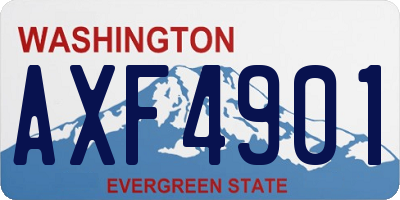 WA license plate AXF4901
