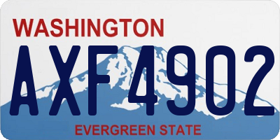 WA license plate AXF4902