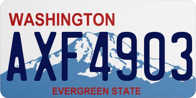 WA license plate AXF4903