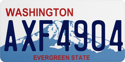 WA license plate AXF4904