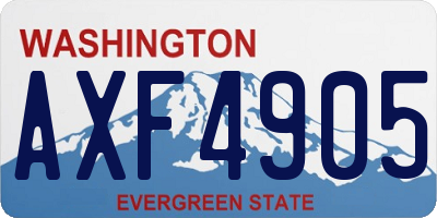 WA license plate AXF4905