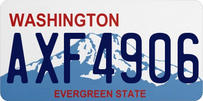WA license plate AXF4906