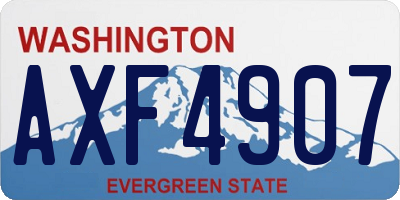 WA license plate AXF4907