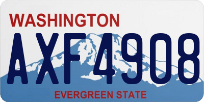 WA license plate AXF4908