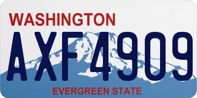 WA license plate AXF4909