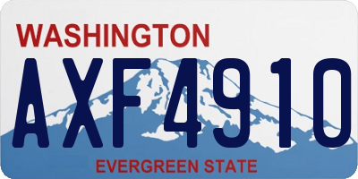 WA license plate AXF4910