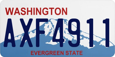 WA license plate AXF4911