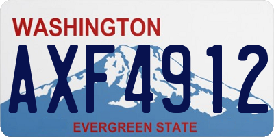 WA license plate AXF4912