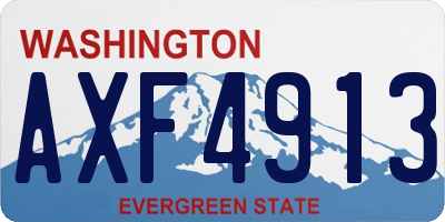 WA license plate AXF4913