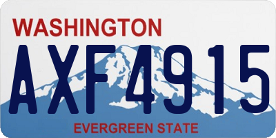 WA license plate AXF4915