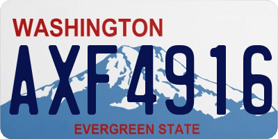 WA license plate AXF4916
