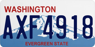 WA license plate AXF4918