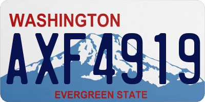WA license plate AXF4919
