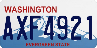 WA license plate AXF4921