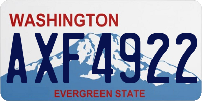 WA license plate AXF4922
