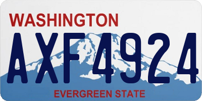 WA license plate AXF4924