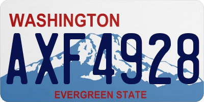 WA license plate AXF4928