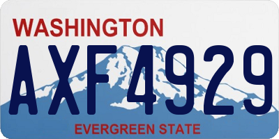 WA license plate AXF4929