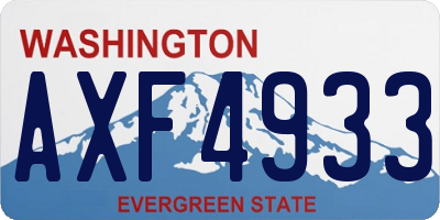 WA license plate AXF4933
