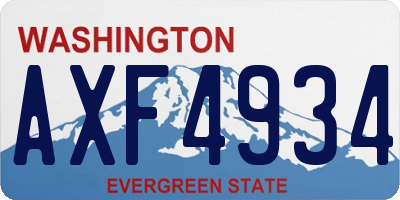 WA license plate AXF4934