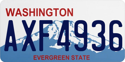 WA license plate AXF4936