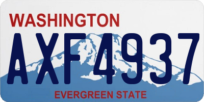 WA license plate AXF4937