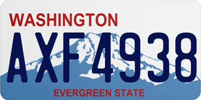 WA license plate AXF4938