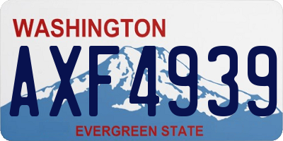 WA license plate AXF4939