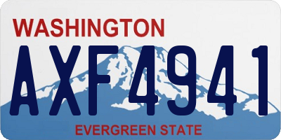 WA license plate AXF4941