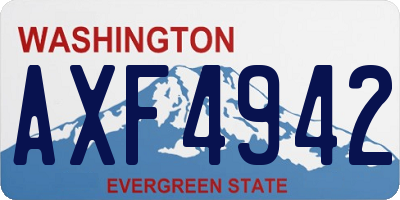 WA license plate AXF4942