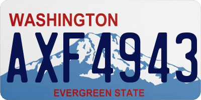 WA license plate AXF4943