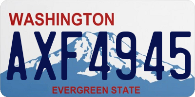 WA license plate AXF4945