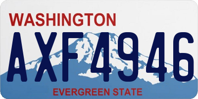 WA license plate AXF4946