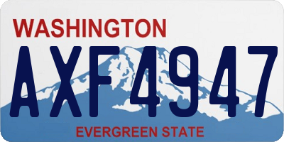 WA license plate AXF4947