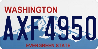 WA license plate AXF4950