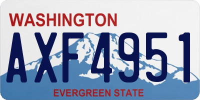 WA license plate AXF4951
