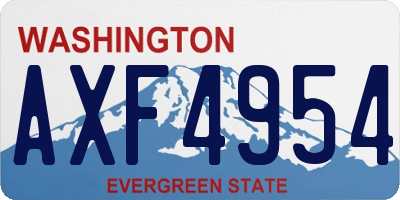 WA license plate AXF4954