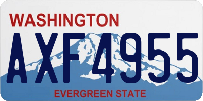 WA license plate AXF4955