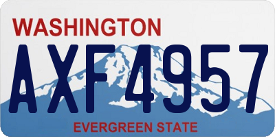 WA license plate AXF4957