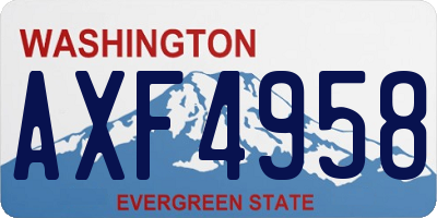 WA license plate AXF4958