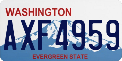 WA license plate AXF4959